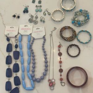 Costume Jewelry Bundle: Vairous Blue and Lavender tones